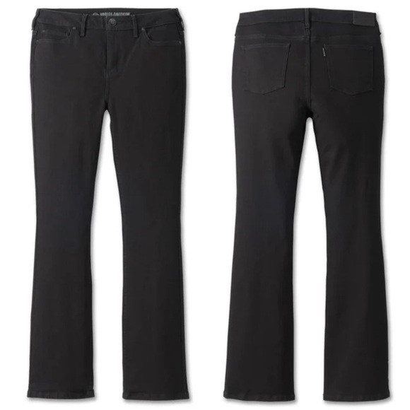 Harley-Davidson Women’s High Rise Black Boot Cut Denim Jeans - 28 - Picture 1 of 6